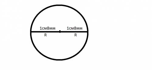 Накресли коло,радиус якого доривнюе 1см 8мм.проведи в цьому коли два радиуси