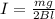 I = \frac{mg}{2Bl}