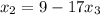 x_{2}=9-17x_{3}