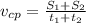 v_{cp} = \frac{S_{1}+S_{2}}{t_{1}+t_{2}}