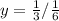 y = \frac{1}{3} / \frac{1}{6}