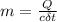 m= \frac{Q}{c\delta t}