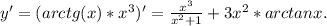 y'=(arctg(x)*x^3)'= \frac{x^3}{x^2+1}+3x^2*arctanx.