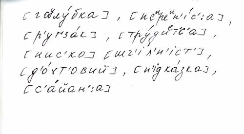 Звуковий запис слів голубка,перенісся,рюкзак,трудиться,низько,щільність,дьогтьовтй,підказка,сяяння