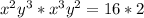 x^2y^3*x^3y^2=16*2