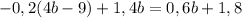 -0,2(4b-9)+1,4b = 0,6b+1,8