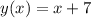 y(x)=x+7