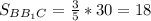 S_{BB_{1}C}=\frac{3}{5}*30=18