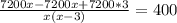 \frac{7200x-7200x+7200*3}{x(x-3)}=400