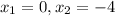 x_{1}=0,x_{2}=-4