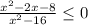 \frac{ x^{2} -2x-8}{ x^{2} -16} \leq 0