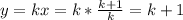 y=kx=k*\frac{k+1}{k}=k+1