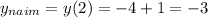 y_{naim} = y(2) = -4+1=-3