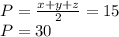 P=\frac{x+y+z}{2}=15\\&#10;P=30