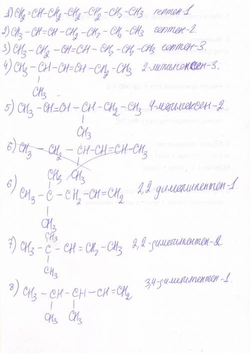 Нужно составить 20 изомеров - гептена_ полностью!