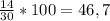 \frac{14}{30} *100=46,7