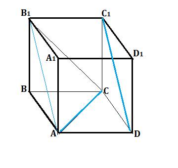 Дан куб abcda1b1c1d1. найдите угол между прямыми ac и dc1.