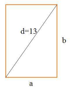 Длина диагонали прямоугольника равна 13, а его площадь 60. найдите стороны прямоугольника