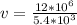 v = \frac{12* 10^{6} }{5.4*10^{3} }