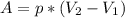 A=p*(V_{2}-V_{1})