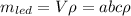 m_{led}=V \rho = abc \rho