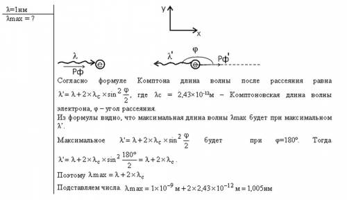 Рентгеновское излучение (лямбда=1 нм) розсеивается электронами, их можна считать практично свободным