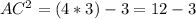 AC ^{2} =(4*3)-3=12-3