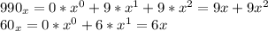 990_{x}=0*x^0+9*x^1+9*x^2=9x+9x^2\\ 60_{x}=0*x^0 + 6*x^1=6x