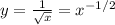 y= \frac{1}{ \sqrt{x}} = x^{-1/2}