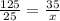 \frac{125}{25} = \frac{35}{x}