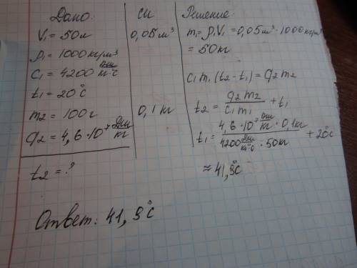 До какой температуры можно нагрет 50 л воды, температура которой 20 с, сжигая 100 г бензина ? потеря