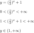 y=(\frac{1}{2})^x+1\\\\0