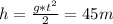 h= \frac{g*t^{2}}{2} =45 m