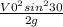 \frac{V0^2sin^2 30}{2g}