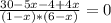 \frac{30-5x-4+4x}{(1-x)*(6-x)} =0