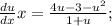 \frac{du}{dx}x= \frac{4 u-3-u^2}{1+ u};