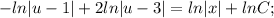 -ln|u-1|+2ln|u-3|=ln|x|+lnC;