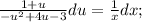 \frac{1+ u}{-u^2+4u-3}du= \frac{1}{x}dx;