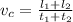 v _{c} = \frac{ l_{1}+l _{2} }{ t_{1} +t_{2} }