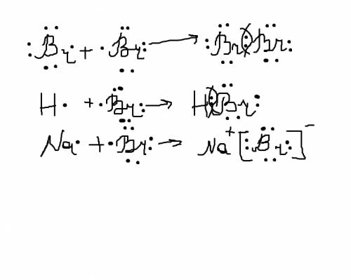 Напишите схемы образования молекул br2 hbr nabr