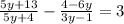 \frac{5y+13}{5y+4}- \frac{4-6y}{3y-1}=3