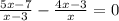 \frac{5x-7}{x-3} - \frac{4x-3}{x} =0