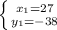 \left \{ {{x_1=27} \atop {y_1=-38}} \right.