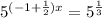 5^{(-1+\frac{1}{2})x}=5^{\frac{1}{3}}