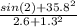 \frac{sin(2)+35.8^2}{2.6+1.3^2}