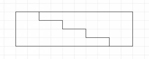 Разбить прямоугольник на два равных десятиугольника, состоящих из полных клеток. исходный прямоуголь