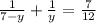 \frac{1}{7-y} + \frac{1}{y} = \frac{7}{12}