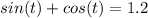 sin(t)+cos(t)=1.2&#10;