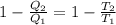 1- \frac{Q_{2}}{Q_{1}} =1- \frac{T_{2}}{T_{1}}