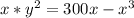 x*y^2=300x - x^3